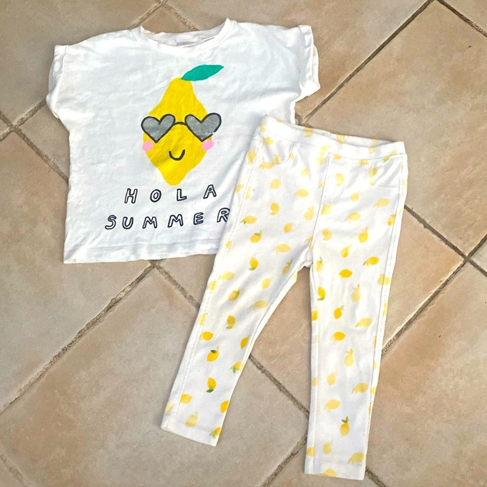 Zara play lemon outfit 2t